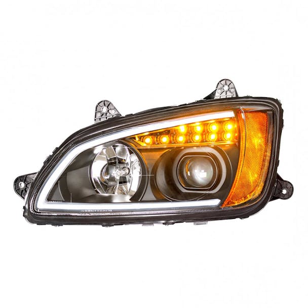 Kenworth T660 Chrome Projector Headlight LED's On