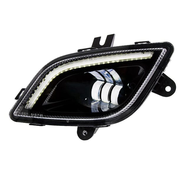 Freightliner Cascadia Black LED Fog Light With Light Driver And Passenger Side LED Off