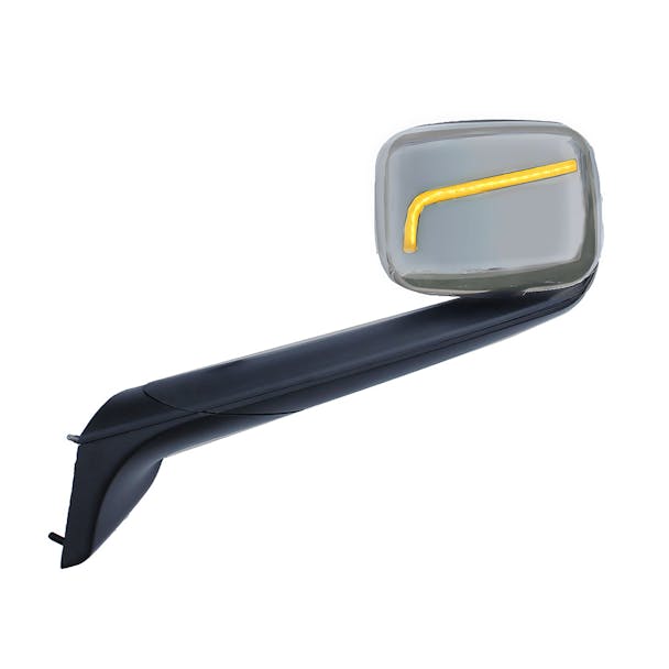 Freightliner Cascadia 2018+ Chrome 1 Line LED Turn Signal Hood Mirror - Default