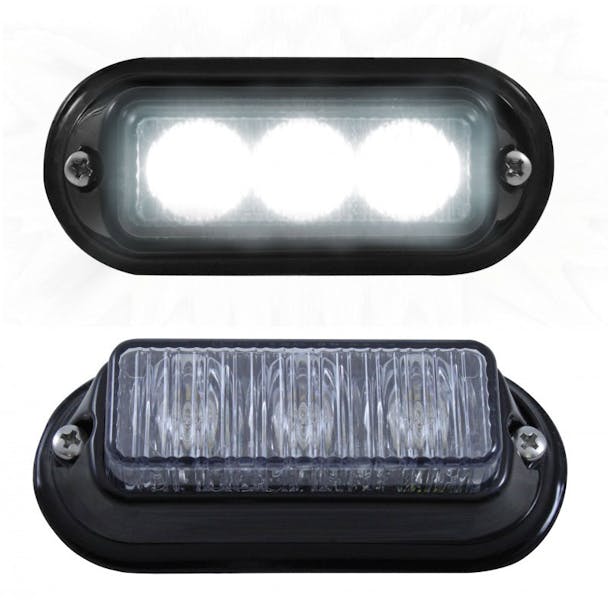 LED Strobe Warning Light With Optional Chrome Bezel - Default