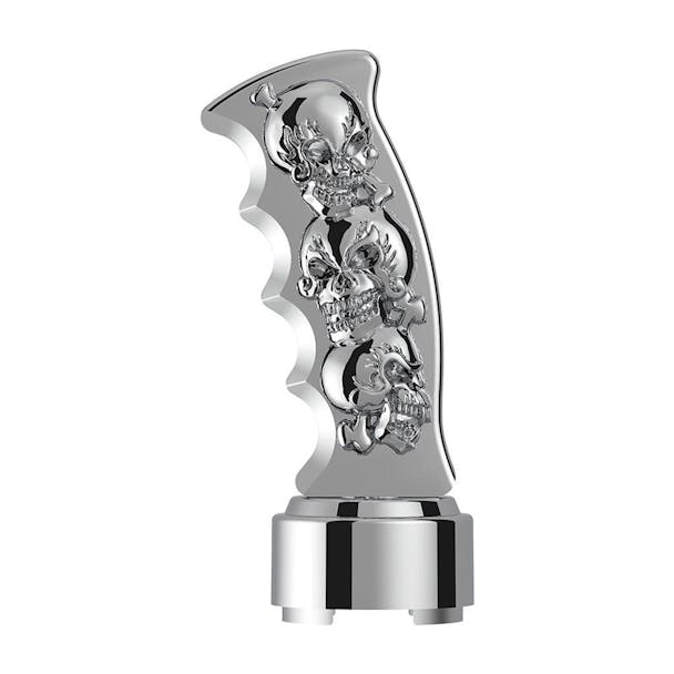 Chrome Skull Pistol Grip Shift Knob With 9/10 Speed Adapter - Default
