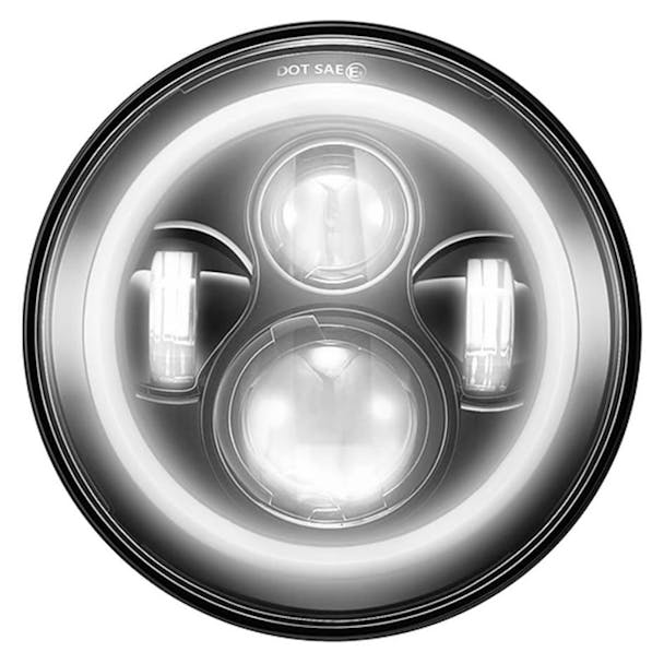 7" Round LED Halo Ring High & Low Beam Projector Headlight