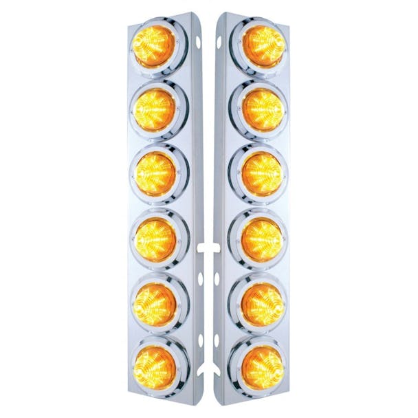 Peterbilt 379 389 Front Air Cleaner Light Bar With Amber Lens & Visors
