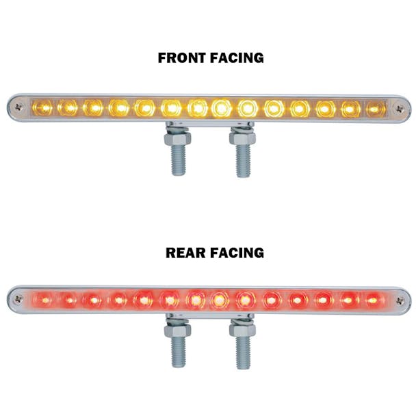 12" Double Face LED Light Bar Amber Front & Red Back