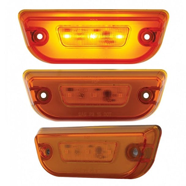 Peterbilt 579 & Kenworth T680 LED Rectangular Glo Cab Light Amber And Clear Lens Shown