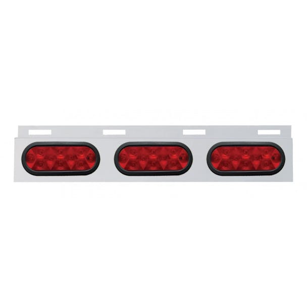 Stainless Top Mud Flap Light Brackets With 3 Oval LED Lights