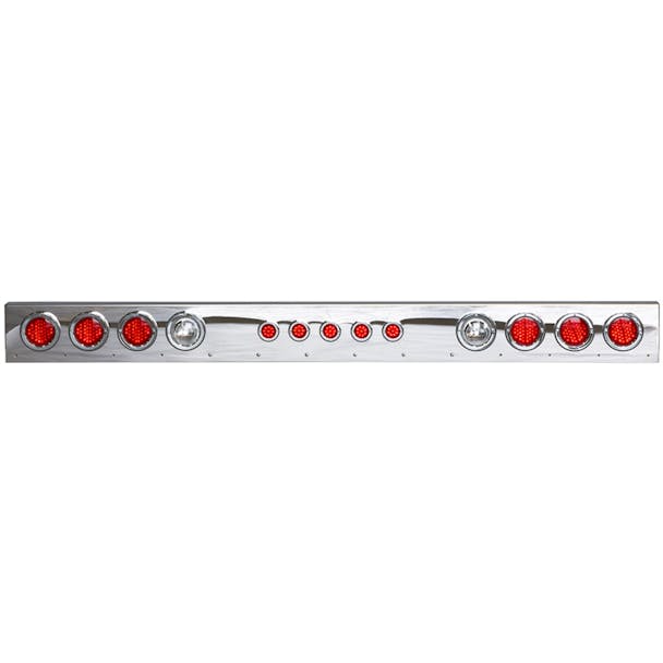 Rear Light Bar With Pre-Drilled Mud Flap Flange By Brunner Fabrication - Squared Corners
