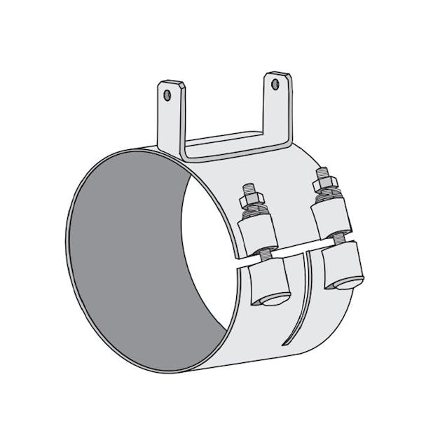 Dynaflex Chrome Kenworth Upper Exhaust Clamp Wide Band