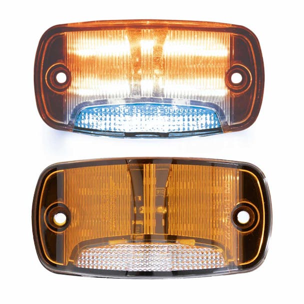 16 LED 4" Rectangular Clearance Marker Light With Blue Ground Light By Maxxima Default Lights off