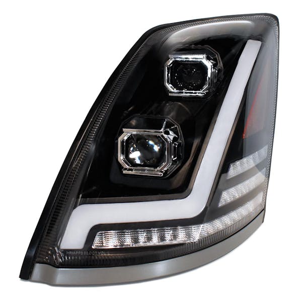 Volvo VN VNL Blackout Full LED Projector Headlight With DRL Bolt & Sequential Turn Signal 2003-2017 - Thumbnail