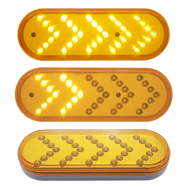Oval Sequential Turn Signals With Reflector - Three Color Choices