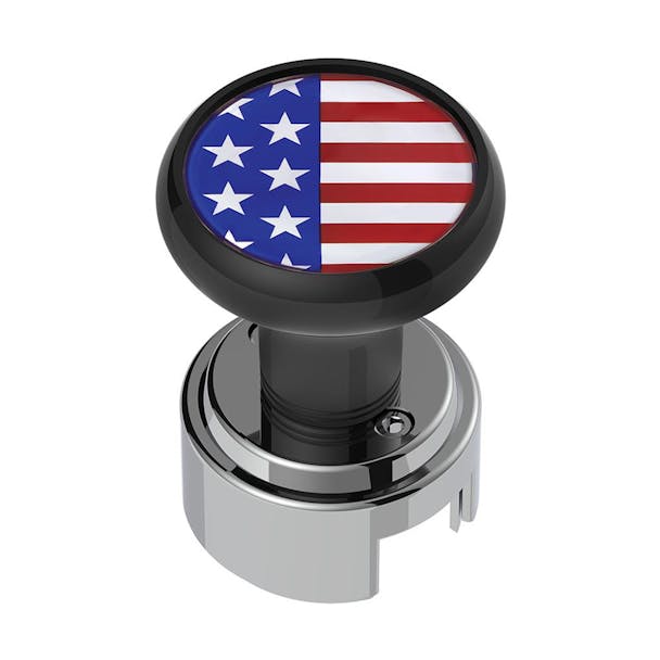 Black 1/2"-13 Thread-On Flag Gearshift Knob With Adapter - Default