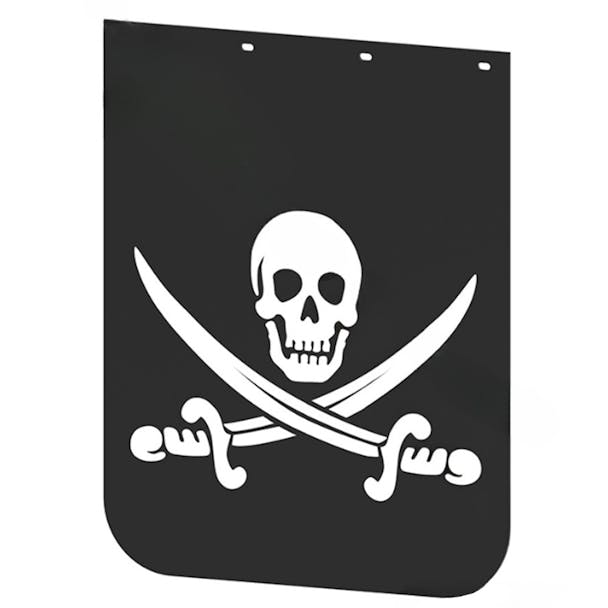  24" X 30" Black Pirate Mud Flap pair
