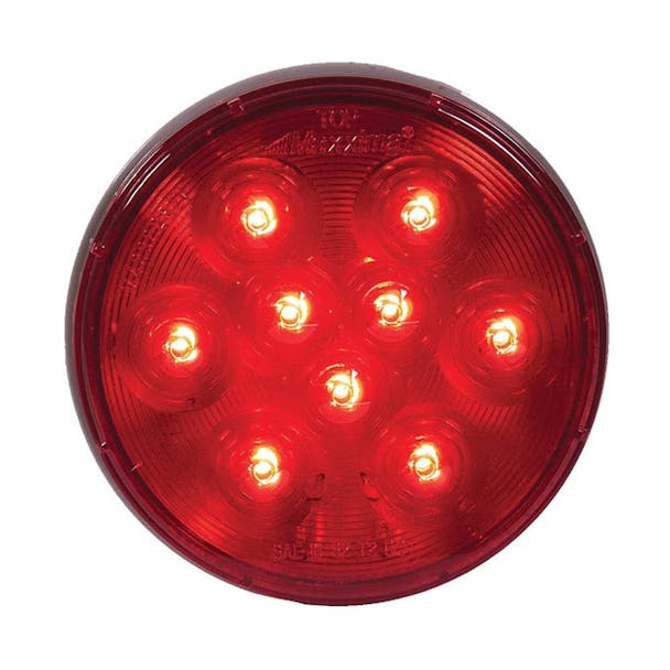 9 LED 4" Round Lightning Series Stop Tail Turn Light By Maxxima Both Default