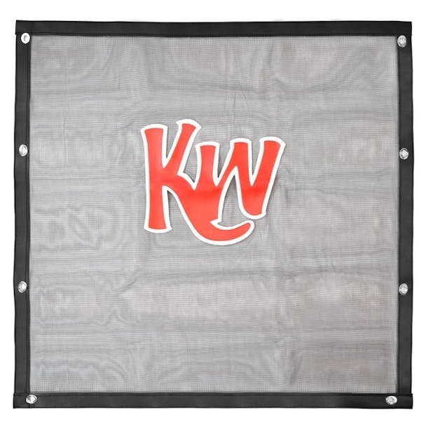Kenworth W900L Black Bug Screen With Red KW Logo Front