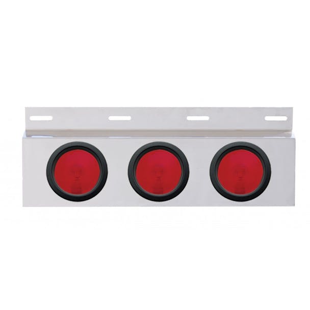 Stainless Top Mud Flap Light Bracket With Three 4" Incandescent Lights