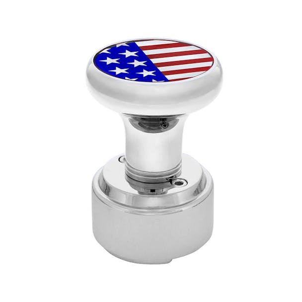Chrome 1/2"-13 Thread-On Flag Gearshift Knob With Adapter - Default