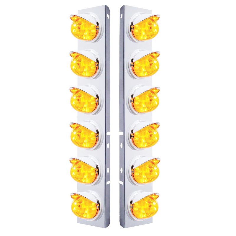 Peterbilt 379 389 Front Air Cleaner Light Bar With 12 Amber LED