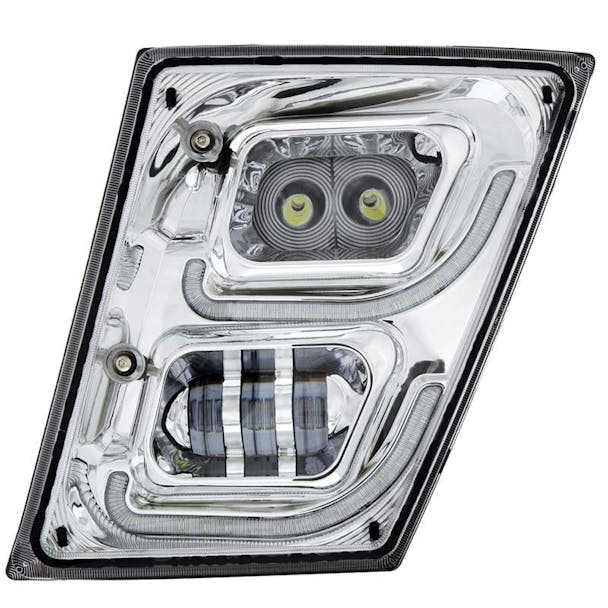 Volvo VN VNL High Power Full LED Chrome Fog Light With Daytime And Position Light Both
