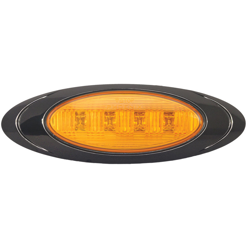Oval P1 LED Clearance Marker Lights With Black Chrome Bezel