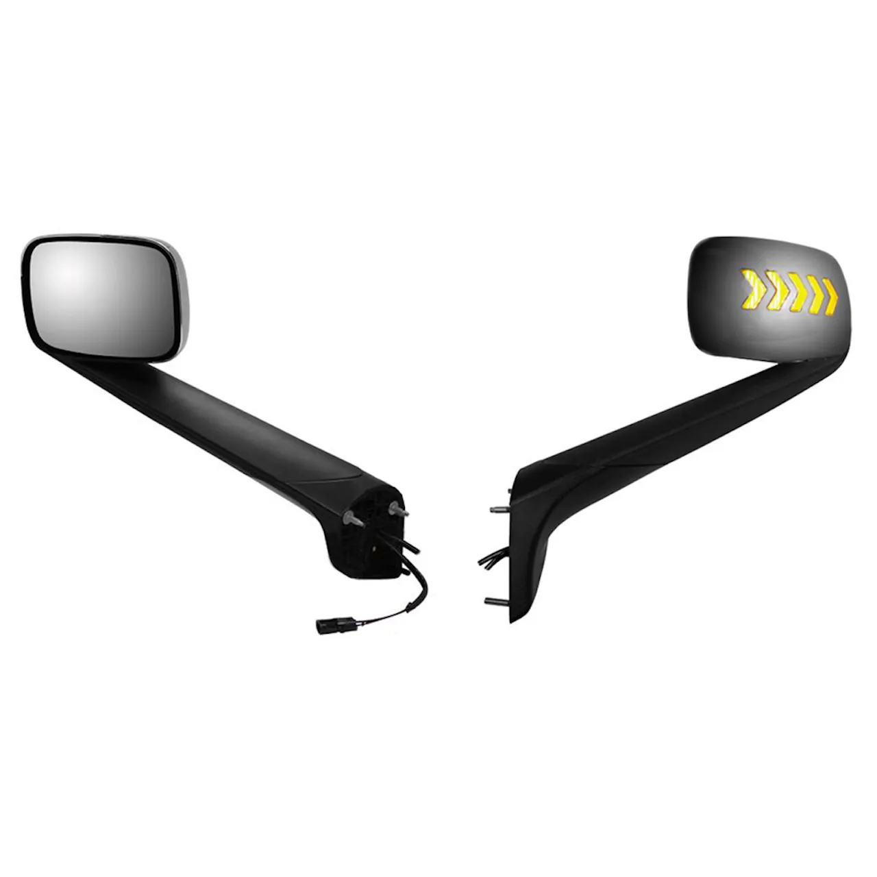 BESTfit Black Hood Mirror With Chrome Cover For Freightliner Cascadia - 4 State Trucks BESTfit Black Hood Mirror With Chrome Cover For Freightliner Cascadia - 4 State Trucks