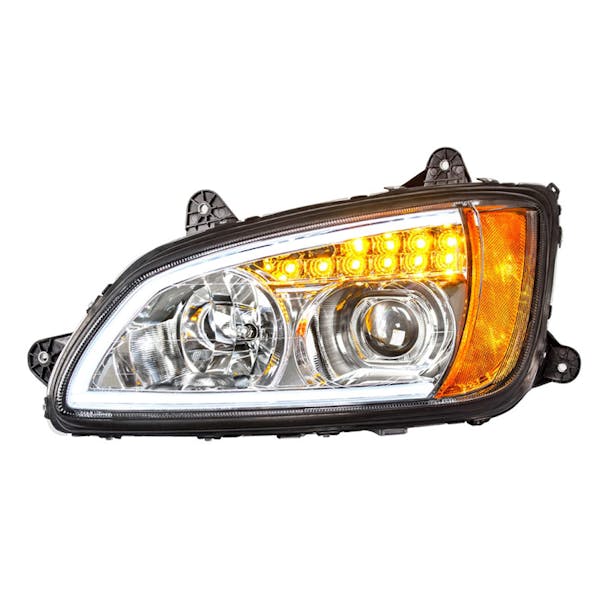 Kenworth T660 Chrome Projector Headlight LED's On