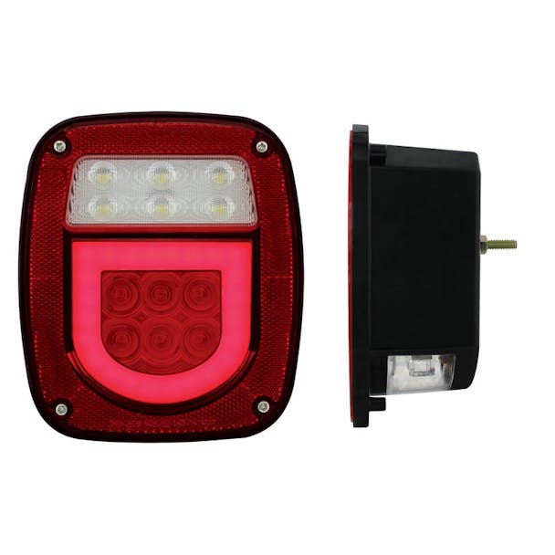 Universal Stud Mount LED STT License Combination GLO Light Lit Angle