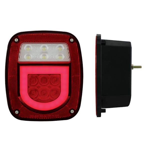 Universal Stud Mount LED STT License Combination GLO Light Lit Angle