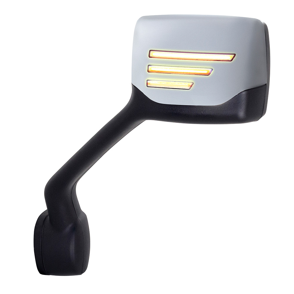 Kenworth T680 Peterbilt 579 Chrome Hood Mirror With 3 Line LED