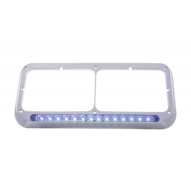 14 LED Rectangular Dual Headlight Bezel