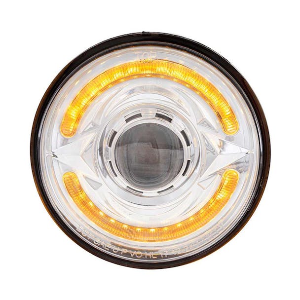 ULTRALIT 5 3/4" Round LED Headlight With Dual Color Light Bar - Default