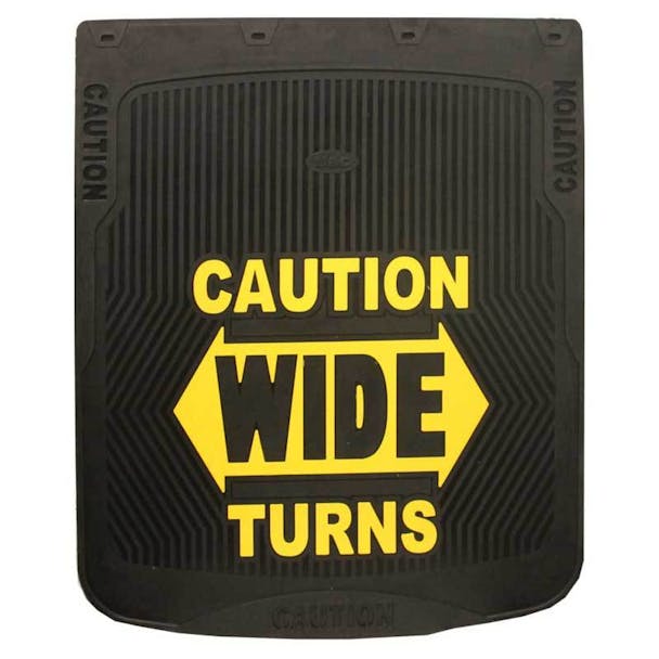24" x 30" Caution Wide Turns Mud Flaps