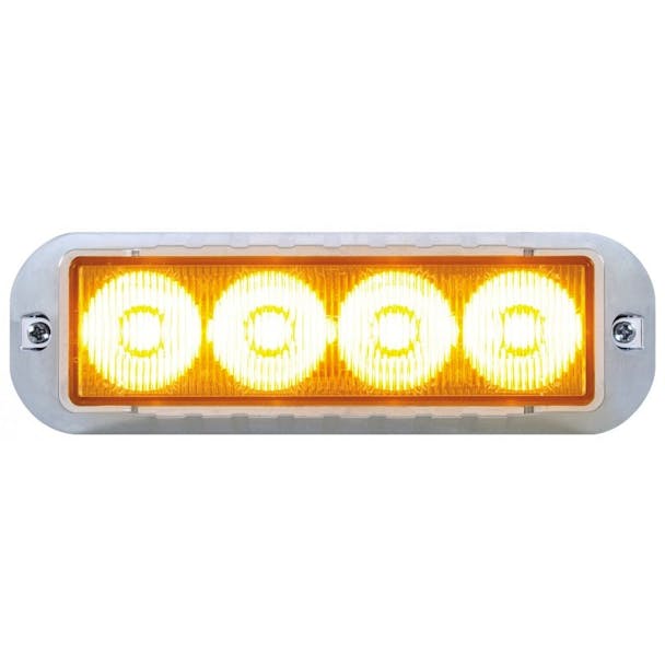 High Power LED Strobe Warning Light With Chrome Bezel