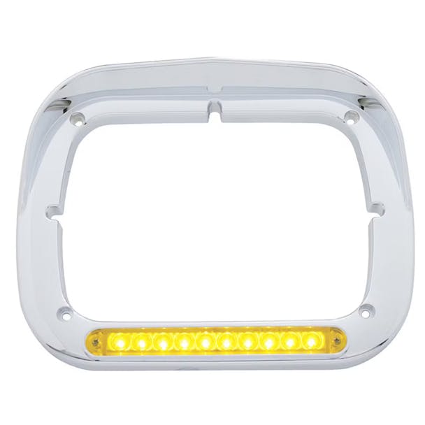 LED Single Headlight Bezel With Visor Both Styles