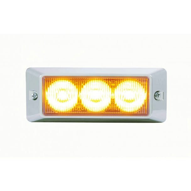 LED Strobe Warning Light With Chrome Bezel