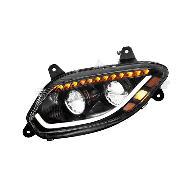 International LT Blackout LED Headlight With Sequential Turn Signal Both