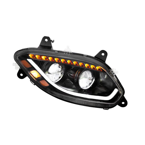 International LT Blackout LED Headlight With Sequential Turn Signal Both