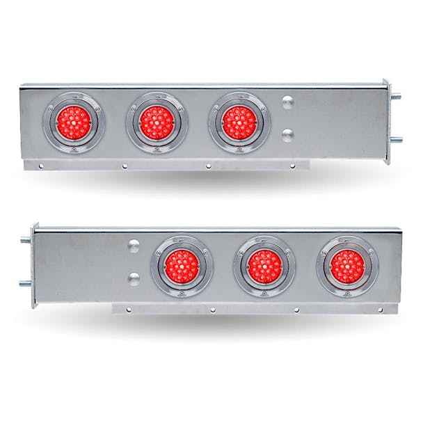30" Mud Flap Hangers With Dual Revolution Starburst Watermelon LED Lights