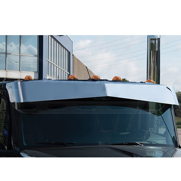 Kenworth T680 T880 W990 Flat Top Premium 304 Stainless Steel Visor Bowtie Default