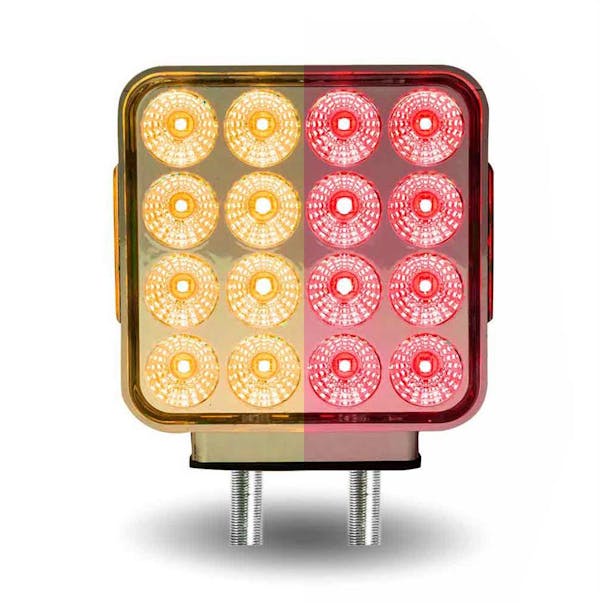 Amber Red 38 LED Square Double Face Fender Light With Reflector - Thumbnail