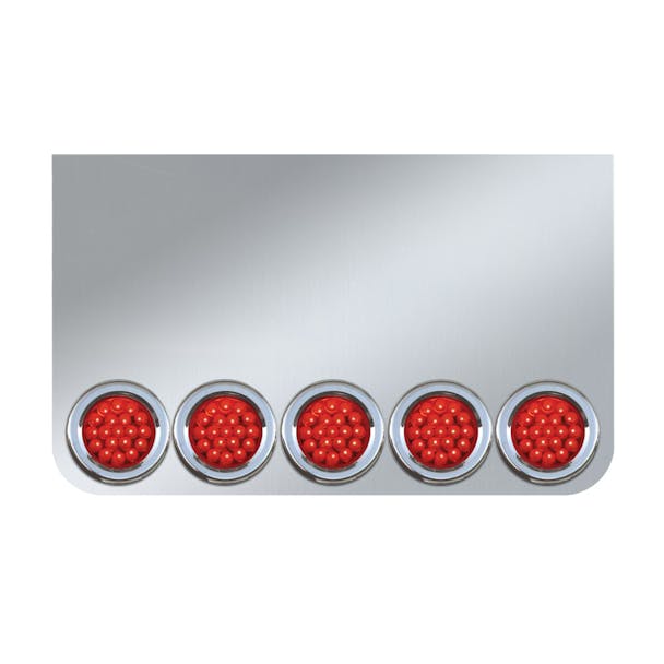 Stainless Steel 20" Drop Rear Center Panel - Red Lens & Clear Lens Options