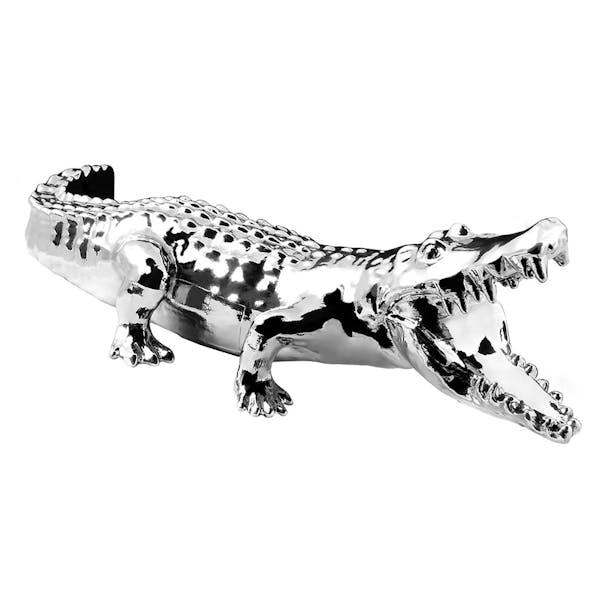 Wild Alligator Hood Ornament Chrome And Matte Black