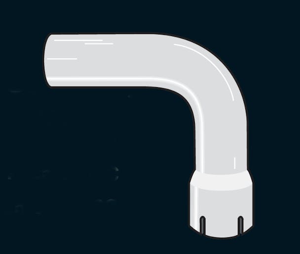 Chrome Exhaust Elbow Universal 90 Degree 5" Diameter 12" Legs