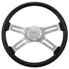 Classic Black 18" Steering Wheel With Chrome Bezel