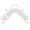 Chrome Exhaust Elbow Universal 90 Degree 5 Diagram