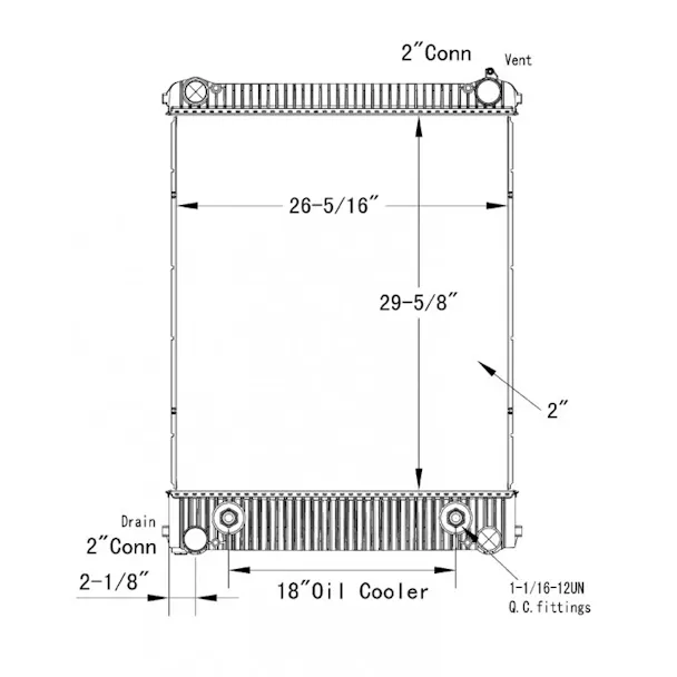 Freightliner M2 Business Class Radiator With 18