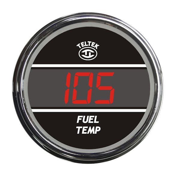 Truck Fuel Temperature Teltek Gauge - Red