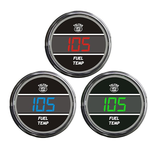 Truck Fuel Temperature Teltek Gauge Color Display Options