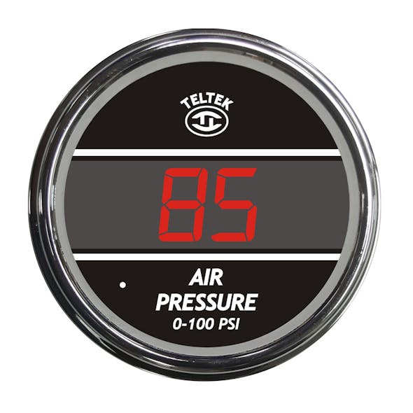 Truck Air Pressure TelTek Gauge 0-100 PSI - Red