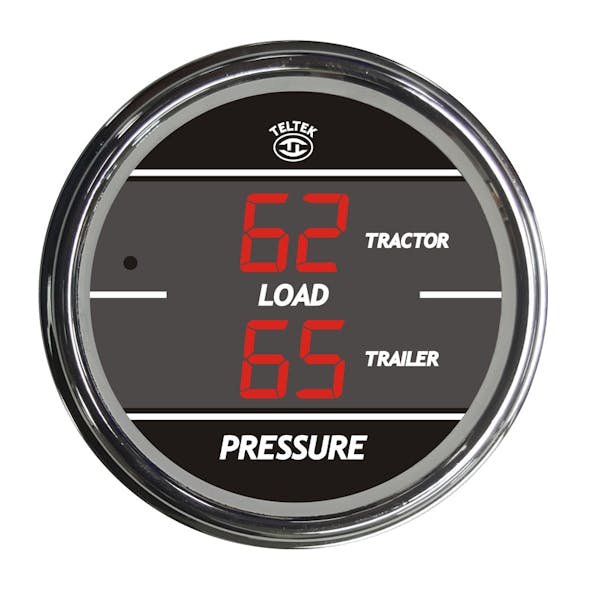 Truck Dual Display Load Pressure Tractor & Trailer TelTek Gauge - Red